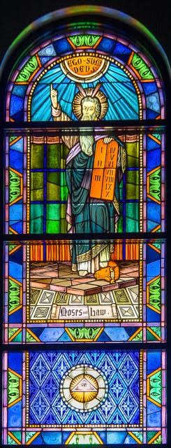 the ten commandments stained glass window