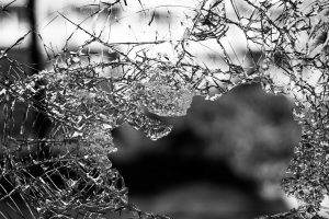 shattered window